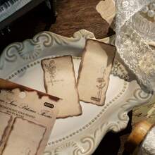 12 包复古烧焦记事本 - 复古植物和蝴蝶，用于学校、办公室和 DIY 装饰的自粘式记事本，秋日梦幻系列，可爱的记事本，办公用品，仿古风格艺术插图