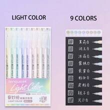 Bút gel Languo 9 màu dung tích lớn, bút marker acrylic không trong suốt, bút vẽ doodle phong cách Ins đơn giản dễ thương màu Morandi & Candy, bút lập kế hoạch cho học sinh vẽ nghệ thuật, vẽ truyện tranh, ghi chép - Nhiều màu - Xem 35