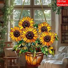 Vibrant Mohnblumen Acryl Sonnenfänger - Sonnenblumen Fensteraufhängung Dekoration für Zuhause & Garten, ideales Geschenk für Blumen Enthusiasten, Kein Stromanschluss benötigt, perfekt für Wohnzimmer, Büro und Außenbereiche