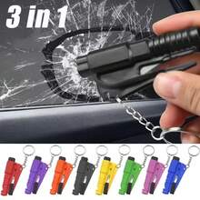 3-In-1 Emergency Seatbelt Cutter With Keychain, Hammer, Mini Fire Hammer, Car Emergency Escape Tool, Window Breaker, Portable Rescue Tool Keychain, Emergency Hammer, Car Emergency Escape Device Window Breaker, Lifesaving Multifunctional Emergency Window Breaker - Easily Break Windows And Cut Seatbelts In Emergency Situations - Multicolor - View 6