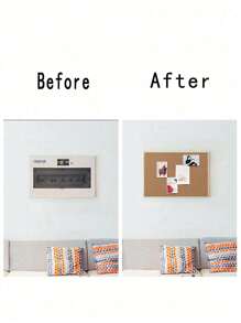 1 块带木框的软木板，用于办公室和家庭的装饰性备忘板，用于家庭和学校的留言板或愿景板