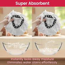 Mop Heads Replacement For O Cedar Easy Wring Spin Mop 1 Tank System, Microfiber Mop Refills, Spin Mop Replacement Head (6pack) - White - View 7