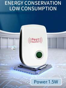 Ultrasonic Pest Repeller - 360° Wide Range, Low Power Consumption, Quiet, For Babies & Pets, Dual-Frequency Ultrasonic & Electromagnetic Waves, For Home, Kitchen, Office, Hotel, Warehouse, Effective Indoor Mosquito, Insect & Rodent Repellent, EU Plug (220-240V)