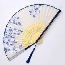 1pc Classical Vintage Style Hand Fan, Portable Foldable Handheld Fan, Random Fan Hole Design - Multicolor - View 15