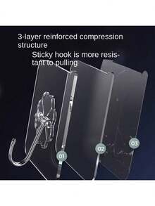 10pcs Large Heavy Duty Wall Hook, Self Adhesive Hanging Hook, Multipurpose Coat Hat Towel Key Sundry Hook, Waterproof Hanger Hook Bathroom Toilet Kitchen, Household Utility Hook Accessories,School Supplies,Back To School