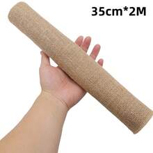 12cm/35cm 天然粗麻黄麻布 2M - 餐桌餐垫 DIY、杯垫沙发套 DIY、窗帘衬里粗麻布、宠物装饰布 | - 彩色 - 查看 4