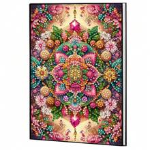 1 Conjunto Kit de Pintura de Diamante DIY - Decoração de Diamante de Flor de Mandala, Caderno de Couro Sintético Preto, Material Artesanal para Casa/Escritório/Escola, Presente Perfeito de Volta às Aulas ou Acessório de Mesa Criativo, Presente Artesanal Artesanal | Artesanato Único