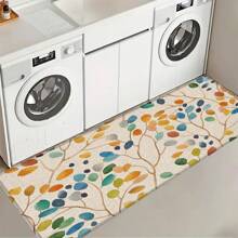 1pc Fresh And Rustic Kitchen Floor Mat, Made Of Polyester Fiber Material, Has Anti-Slip And Anti-Fouling Effects, And Is Suitable For Practical And Decorative Use In Kitchen, Living Room And Bedroom.