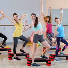 ACTIVE FOREVER Steppers For Exercise , Aerobic Step Board And Height Adjustable, Non-Slip Fitness Stepper Equipment For Exercise Workout Home Office - 78cm-三層-黑紅 - 查看 7
