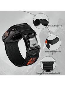 chinbersky 1 条装耐用尼龙 Apple Ultra 2 表带 49 毫米，兼容 Apple 46 毫米、45 毫米、44 毫米、42 毫米，适用于 Ultra/Ultra 2 和系列 10/9/8/7/6/5/4/3/SE，编织设计运动环带