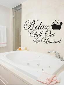 1 miếng dán tường phòng tắm tiếng Anh thích hợp cho dán tường phòng ngủ phòng học phòng khách vui nhộn sinh nhật tốt nghiệp quà tặng trang trí ngày lễ nhãn dán trang trí phòng trang trí nhà trang trí tường - màu đen - Xem 3