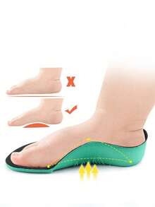 1 Pair EVA Sport Arch Support Green Shock Absorbing Full-Length Insoles, Elastic Comfortable Soft Shoe Accessory - Black Surface With Green Background - View 6
