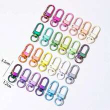 5pcs Colorful Painted Zinc Alloy Swivel Quick Hook Shrimp & Lobster Keychain Buckle For Bag, Doll, DIY Keyring Accessories Christmas Gift