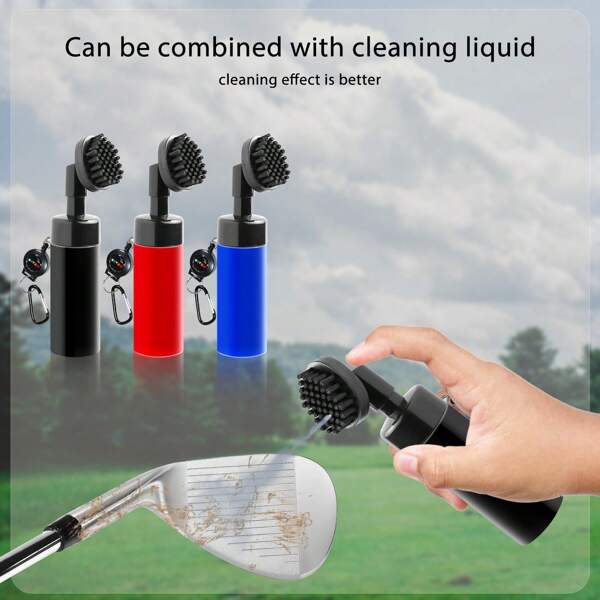 Golf Club Water Spray Brush, Golf Club Sports Cleaning Brush, Press Type Water Spray Cleaning, Gym Sets Club Head Groove With Hook For Easy Storage, Random Shipment With Or Without Logo