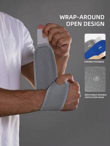 VBOSI 1pc Adjustable Neoprene Wrist Brace - Lightweight & Breathable With Ventilation Holes, Unisex Design Ideal For Weightlifting And Cycling - Multicolor - View 10