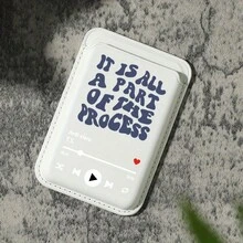 New Luxury Fashion Exquisite Player Pattern Faux PU Leather Magnetic Card Holder For IPhone 16 15 14 13 12 Pro Max PU Leather Wallet Accessory, Can Hold 1-2 Cards With Built-In Security Pocket Creative Premium - White - View 1