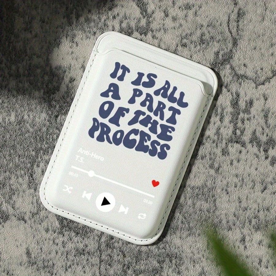 New Luxury Fashion Exquisite Player Pattern Faux PU Leather Magnetic Card Holder For IPhone 16 15 14 13 12 Pro Max PU Leather Wallet Accessory, Can Hold 1-2 Cards With Built-In Security Pocket Creative Premium - White - View 1