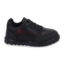 Zapato Escolar Negro Para Niño Con Cintas Elásticas Detalle Rojo Suela De Piso Corte Sintético Cómodo Y Fácil De Colocar - Negro - Ver 2