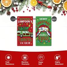 A 2pcs Set Of Christmas Themed Towels Designed With A Simple Christmas Tree And Candy Pattern Print, Machine Washable, Heat-Resistant, Absorbent And Reusable, Suitable For Room Decoration, Kitchen And Bathroom Towels, Party Decoration, Home Decoration, And Ideal Christmas Gift. - Multicolor - View 10