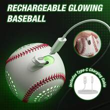 Kids Baseball Glove With Light Up Baseball/LED Rechargeable, 9 Lighting Modes Official Size Leather Weighted Glow Baseballs For Day Night, Sport Toys Games Gifts For Youth Boys - 手套+棒球 - 查看 6