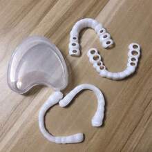 4 件舒适柔软牙齿模型白色牙齿装饰盖日常佩戴完美微笑（不含胶水，自购） - 白色 - 查看 3