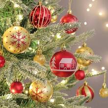 42pcs/Set Christmas Ball Ornaments Decoration Pendant Party Supplies Gift Box Set