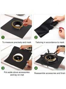 适用于燃气灶顶部的炉头盖，燃气灶保护器与三星燃气灶兼容，可重复使用，不粘，可清洗，易于清洁的炉灶保护器（1 包）海鲜煮沸 - 彩色 - 查看 6