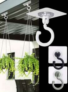 8pcs Rotatable Ceiling Adhesive Hooks - Easy Install, No Drill, Sticky Hanger For Hanging Plants, Lanterns, Wind Chimes, Contemporary Ceiling Decoration With Utility Hook