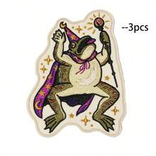 1pc/3pcs/5pcs Creative Toad Wizard Embroidered Patches - Iron-On/Sew-On Appliques, Suitable For Christmas, New Year Holiday Clothing, Backpacks, Jackets And Hats - DIY Christmas & New Year Gift Ideas - Multicolor - View 10