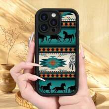 Funda de silicona para phone 11, 12, 13, 14, 15, 16 Plus Pro Promax XS/X S22 S23 S24 S25, diseño elegante y moderno, estampado de camuflaje, estampado de camuflaje - Negro - Ver 7