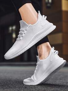 Men's Low-Top Breathable, Lightweight, Non-Slip, Wear-Resistant, Outdoor, Four Seasons Fashion All-Match Men's Shoes Running Shoes Sports Shoes - trắng - Xem 3