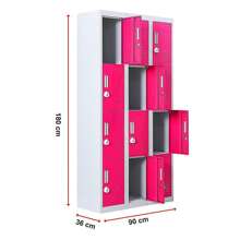 12-Door Storage Locker With 3-Digit Combination Lock - Ideal For Office, Gym, Shed, School, And Home Organization