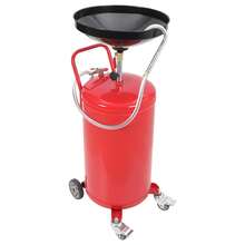 Portable Oil Drain Container, 20 Gallon Used Oil Drain Tank, Air Operated Drain Container For Oil Change, Portable Fluid Drain Disposal With Adjustable Height, Heavy-Duty Construction With Wheels - Red - View 1