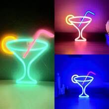1 件高亮鸡尾酒玻璃瓶啤酒杯霓虹灯手势 666 手 LED 杯、外星人、星球、牛头、火焰、樱桃、狗爪、游戏控制器、酒吧杯装饰灯、LED 霓虹灯家居装饰、派对装饰、圣诞派对装饰、圣诞礼物 - 雞尾酒杯 - 查看 61