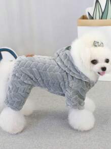 4-Leg Thick Fleece Jacket, British Style Pet Clothes, Warm Jumpsuit For Small Animals