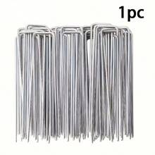 6英寸镀锌金属草皮钉，U型草坪钉，适用于地面覆盖物、花园网和人造草坪