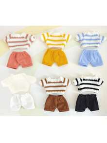 17厘米娃娃服装，这套包含毛衣和裤子，是完美的生日礼物，也适合青少年娃娃嘉年华派对用品玩具（仅包含服装）。 - 彩色 - 查看 2