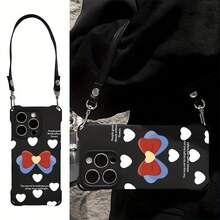 Funda para teléfono (1 unidad). Funda cruzada con correa para phone 16 Plus y 13 Pro Max. Ideal para mujeres. Funda de silicona suave de 12 pulgadas. Cubre la lente por completo. Diseño anticaídas en las cuatro esquinas. Color rojo. Funda protectora de color liso. - Blanco - Ver 4