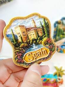 1pc Spain Souvenir 3D Alhambra Palace Magnetic Fridge Magnet, Creative Home Decorative Accessories - Multicolor - View 6