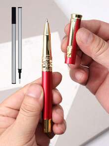 1 Piece High Quality Brand Dragon Crystal Rhinestone Business Men Gift Writing Pen Luxury Signature Pen School Supplies, Back To School - 1 Pen - View 16