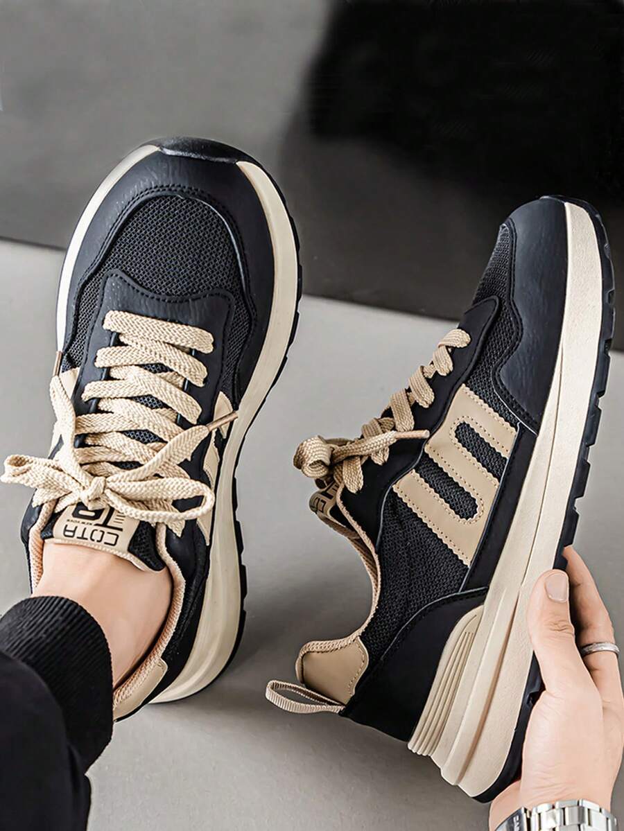 2025新款男士休闲帆布鞋，百搭一脚蹬运动鞋，轻便软底运动鞋，透气慢跑运动鞋 - 米黑 - 查看 1