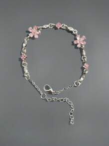 1 pieza Brazalete de cristal en color rosa flor de cerezo, adecuado para uso diario