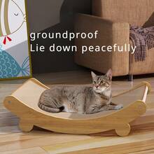 Tiang Penggaruk Kucing dengan Tempat Tidur Kucing Melengkung, Rangka Kayu Berkualitas Tinggi, Bahan Linen Tahan Lama, Mudah Dirakit, Desain Hemat Ruang, Aksesori Perawatan Cakar yang Menyenangkan, Kebutuhan Kucing Dalam Ruangan - MultiWarna - View 6