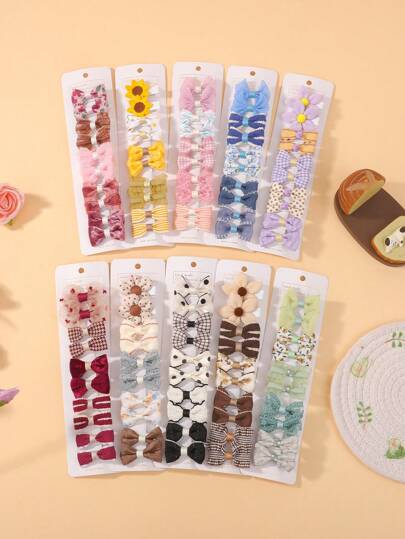 10pcs/Pack Girls Hair Clips, Full Fabric Covered Baby Hair Clips In Variety Styles, Cute & Fun Baby Hair Accessories For Daily Use And Travel
