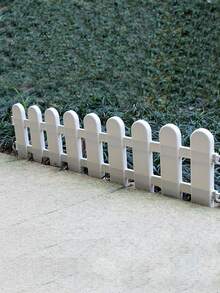 3/5/10pcs Plastic Fence White Fence For Yard, Patio, Villa, School, Indoor & Outdoor Decor, Garden Picket Fences, Lawn Edging - Multicolor - View 5