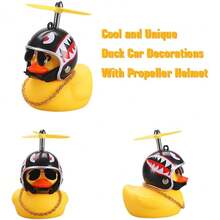 1pc Fashionable Small Yellow Duck Motorcycle & Bicycle Mounted Decoration, Windmill Wind Chime - Multicolor - View 6