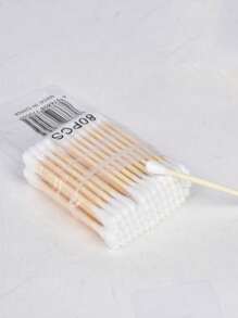 100 piezas/300 piezas/500 piezas Bastoncillos de algodón - Bastoncillos de algodón con palitos de bambú adecuados para el oído - Bastoncillos de algodón dobles con el extremo grueso adecuados para maquillaje y limpieza - Recipientes de plástico transparente para medicamentos (estilo aleatorio)