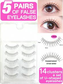 5 Cặp lông mi giả kiểu tự nhiên, lông mi giả kiểu cổ tích, làm thủ công, hình chữ U, mềm mại, dễ thương, kiểu hoạt hình dành cho nhóm bạn gái, 8-12mm, thân lông mi trong suốt, tự nhiên và dày, lông mi giả kiểu cổ tích, lông mi giả kiểu mắt mèo, cosplay, kiểu hoạt hình - Có thể tái sử dụng, bao bì đa năng, phù hợp cho người mới bắt đầu. - Mi tự nhiên - Xem 7