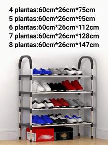 SHOE RACK ALUMINUM TUBE 4/5/6/7/8 LEVELS - Black - View 5