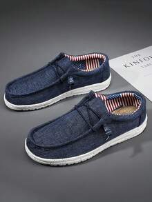 男士休闲亚麻透气一脚蹬鞋，舒适轻便百搭乐福鞋，复古时尚秋季 - 彩色 - 查看 3